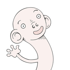 Happy cartoon character draw