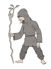 Druid man illustration