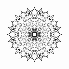 Circular pattern in the form of mandala with flower for henna mandala tattoo decoration.