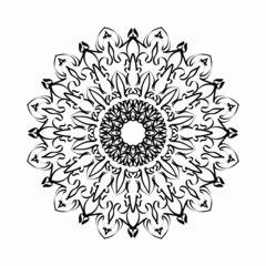 Circular pattern in the form of mandala with flower for henna mandala tattoo decoration.