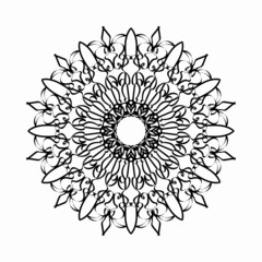Circular pattern in the form of mandala with flower for henna mandala tattoo decoration.