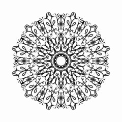 Circular pattern in the form of mandala with flower for henna mandala tattoo decoration.