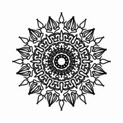 Circular pattern in the form of mandala with flower for henna mandala tattoo decoration.