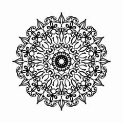 Circular pattern in the form of mandala with flower for henna mandala tattoo decoration.