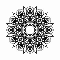 Circular pattern in the form of mandala with flower for henna mandala tattoo decoration.