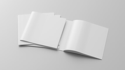 Square brochure or booklet mock up on white background.
