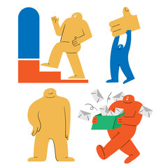 Chubby and colorful person character