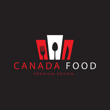 canada  food  restaurant  traditional  logo  vector  symbol  icon  illustration  design  template