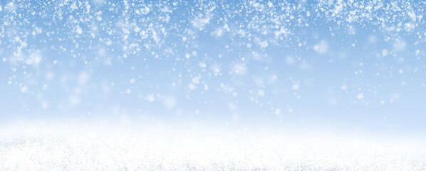 Winter image with falling snowflakes. Great for use on covers, posters, print, web, etc.