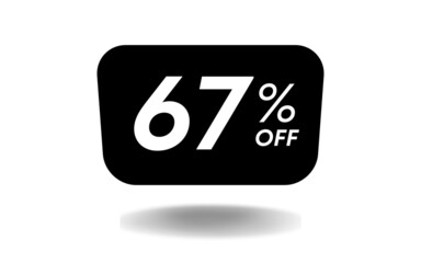 67% Percent limited special offer, Banner with sixty-seven percent discount on round balloon with black, promotional banner
