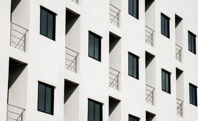 Rows of windows on modern apartment building