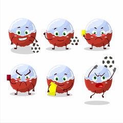 Brigadiero red candy cartoon character working as a Football referee