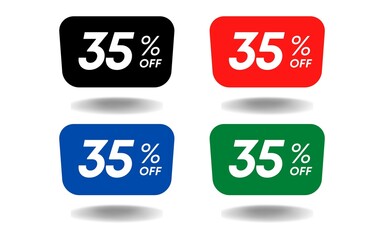 35% Percent limited special offer, 35 Percent Black Friday promotional banner, discount text, black color Thirty-five