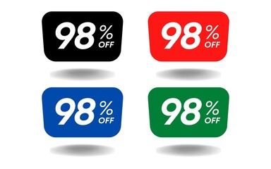 98% off limited special offer, 98 percent discount limited offer, Banner with Ninety eight percent discount
