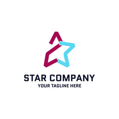 Star shape logo with number 23, creative symbol design