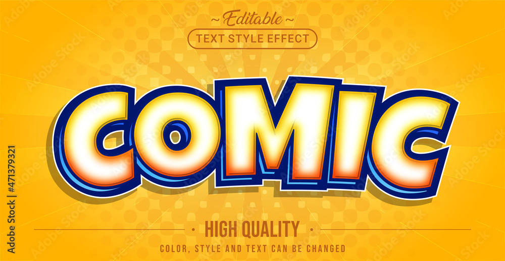 Poster editable text style effect - comic text style theme.
