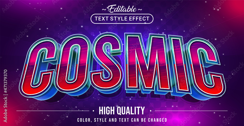 Poster Editable text style effect - Cosmic text style theme.