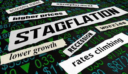 Stagflation Economic Recession Inflation Stagnation Bad Economy 3d Illustration