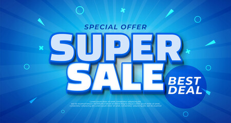 Super sale special offer text editable style effect template
