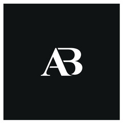 initials AB, creative design logo serif font icon
