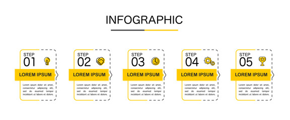 Infographic timeline business 5 steps to success