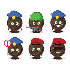 A dedicated Police officer of chocolate candy wrap mascot design style