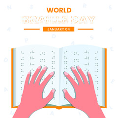World braille day background design template.