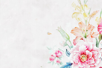 Beautiful watercolor rose flower bouquet illustration