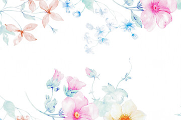 Panele Szklane Podświetlane  Beautiful watercolor rose flower bouquet illustration