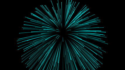Obraz premium cosmic blye rays. abstract black background with blue rays.