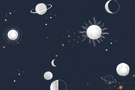 Galaxy background vector, space desktop wallpaper