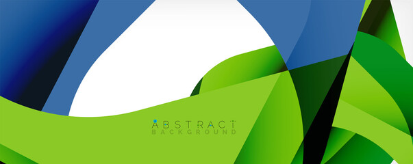 Geometric abstract background - multicolored abstract shapes on white. Vector Illustration For Wallpaper, Banner, Background, Landing Page