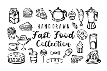 Hand drawn fast food collection