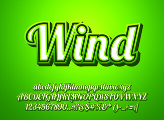 modern nature green wind text effect