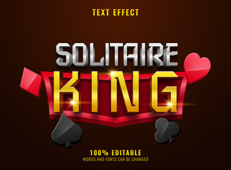 golden metal solitaire king game logo title text effect