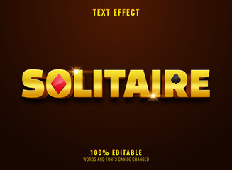 golden solitaire with diamond and club text effect