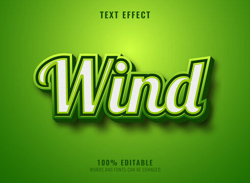 modern nature green wind text effect