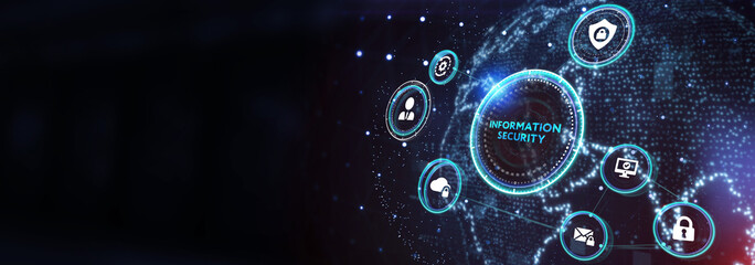 Cyber security data protection business technology privacy concept. 3d illustration. Information security