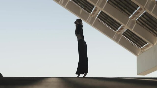 Reaching for the stars jumping at Barcelona forum