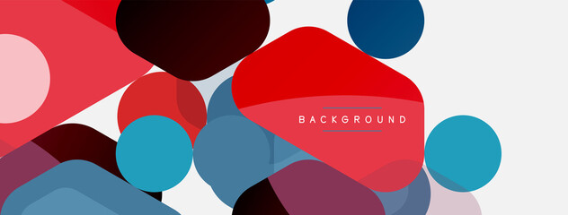 Abstract round geometric shapes and circles background. Trendy techno business template for wallpaper, banner, background or landing