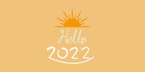 Fototapeta premium New year 2022, New year card with simple Calligraphy. New year graphic. New year Calligraphy. Vector illustration.