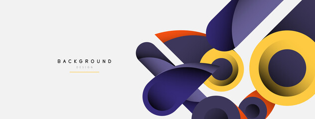 Abstract background. Minimal geometric circles and round style shapes with deep shadow effects. Trendy technology business template for wallpaper banner or background