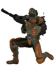 3d illustration of an fantasy science fiction figure