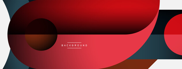 Geometric abstract background. Round shapes, circles, lines composition for wallpaper banner background or landing page