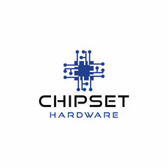 Obraz premium Chipset hardware digital network logo Technology app