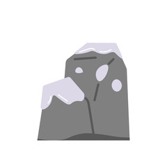 illustration of a rock covered with snow. rocks. winter. flat cartoon style. vector design