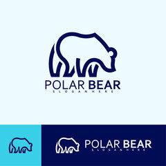 Obraz premium Polar bear logo creative. Logo vector illustration line design template