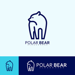 Polar bear logo creative. Logo vector illustration line design template