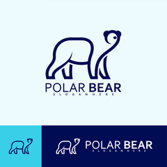 Polar bear logo creative. Logo vector illustration line design template