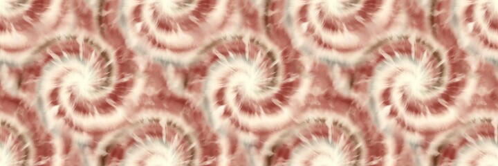 Seamless funky 1970s tie dye border motif pattern for surface design and print. High quality illustration. 70s funky psychedelic abstract hippie swatch. Multicolored spiral tiedye swirl textile design